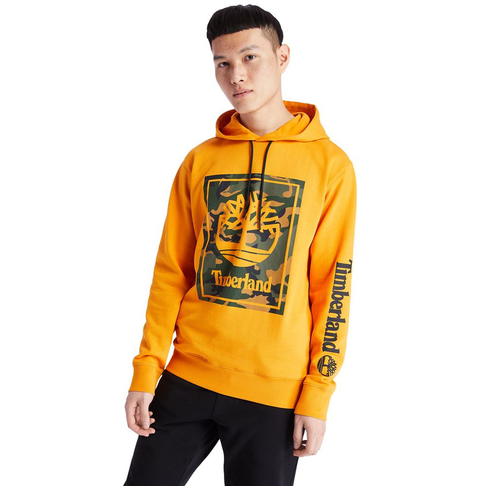 Hanorac Timberland Barbati Portocalii - Camo Tree-Logo Hoodie - Romania - LQRSTN592